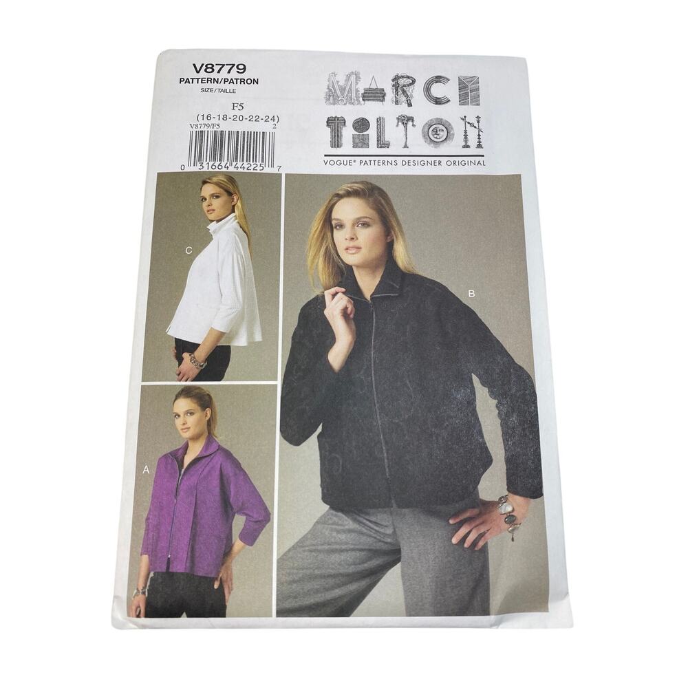 Vogue V8779 Marcy Tilton Jacket Sewing Pattern 8-16 Lagenlook OOP UC FF